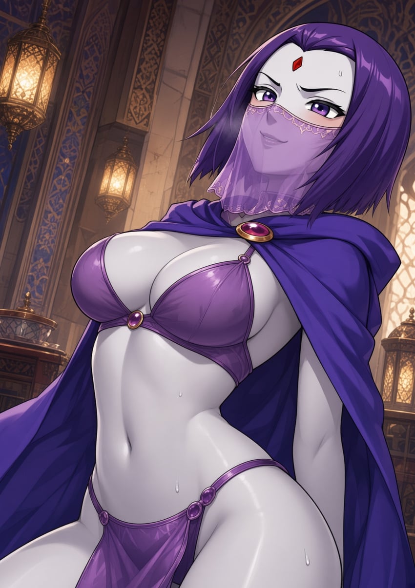 ai_generated bra dc_comics panties raven_(dc)