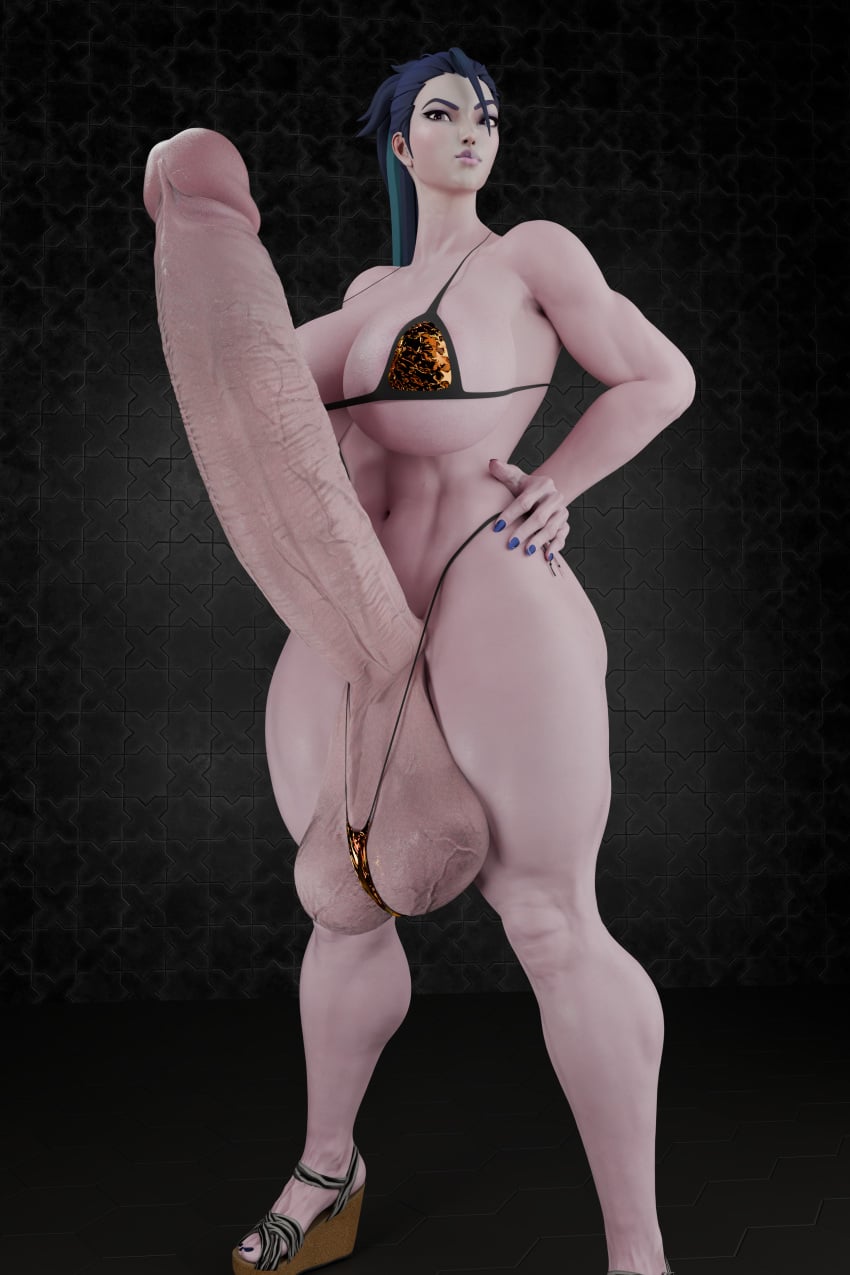 1futa 3d big_balls big_penis bikini bikini_top erect_penis erection futanari high_heels k/da_kai'sa k/da_series kai'sa large_ass large_breasts league_of_legends league_of_legends:_wild_rift long_hair looking_at_viewer low-angle_view manufatura muscular muscular_futa ponytail posing posing_for_the_viewer self_upload tagme thick_thighs veiny_balls veiny_penis