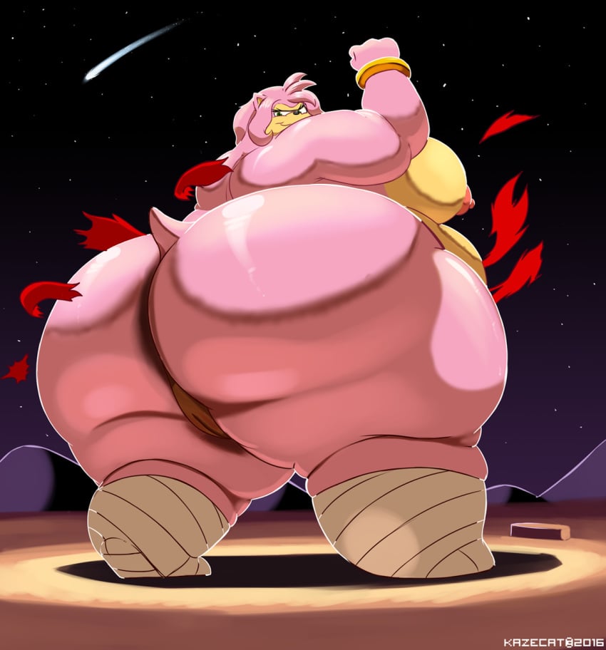 2016 amy_rose ass big_breasts breasts clothing female female_sumo hedgehog kazecat looking_back mammal morbidly_obese nude obese overweight pussy rodent sideboob smile solo solo_female sonic_(series) sumo torn_clothing video_games