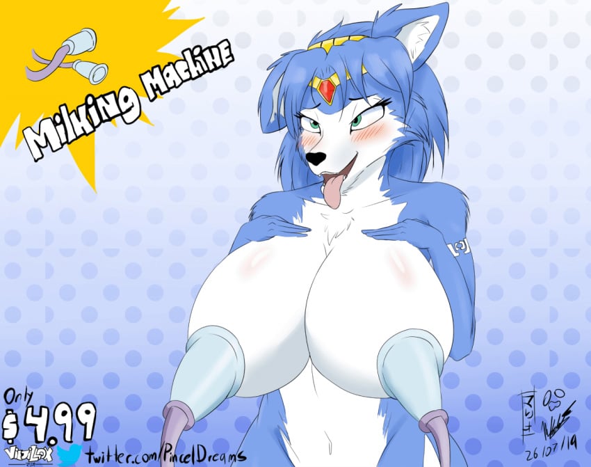 ahe_gao animated anthro big_breasts blush bouncing_breasts breast_milk breast_milking breast_milking_machine breasts color female female_only fox frame_by_frame furry krystal lactating milk milking_machine nintendo open_mouth star_fox tongue_out viejillox