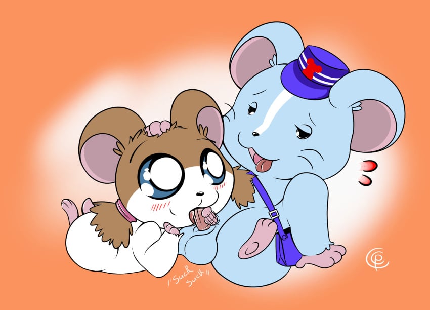 cocampplus_(artist) fellatio hamster hamtaro_(series) mammal oral penis postie_(hamtaro) rodent sparkle_(hamtaro)