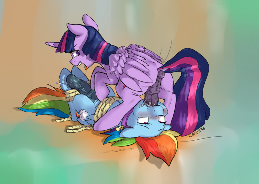 2016 alicorn animal_genitalia animal_penis ass blush bondage bound cradeelcin cum cum_in_mouth cum_inside cutie_mark dock duo equine equine_penis feathered_wings feathers feral friendship_is_magic futanari hair herm hooves horn horsecock intersex lying mammal multicolored_hair my_little_pony on_back open_mouth oral pegasus penis purple_feathers pussy rainbow_dash_(mlp) rainbow_hair restrained rope sex tongue twilight_sparkle_(mlp) wings