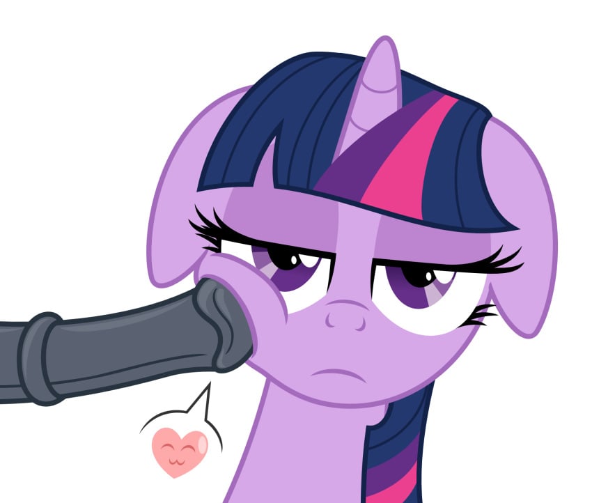 2016 animal_genitalia duo equine erection female feral friendship_is_magic fur hair heart horn horse humor looking_at_viewer male mammal multicolored_hair my_little_pony nude penis pony purple_eyes purple_fur purple_hair simple_background twilight_sparkle_(mlp) unamused unicorn white_background zutheskunk