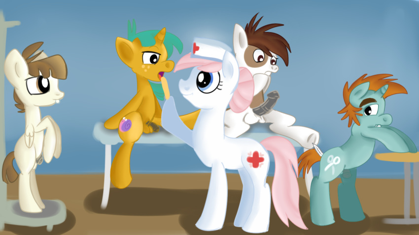 featherweight_(mlp) friendship_is_magic jbond my_little_pony nurse_redheart penis pip_(mlp) smooth_skin snails_(mlp) snips_(mlp) young