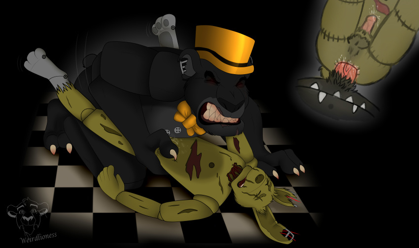 2boys anal_penetration anal_sex animatronic anthro bear bow_tie claws five_nights_at_freddy's five_nights_at_freddy's_3 five_nights_at_freddy's_4 gay gay_anal gay_male gay_sex lagomorph machine male male/male male_only mammal nightmare_(fnaf) penis rabbit robot sex sharp_teeth springtrap springtrap_(fnaf) stomach_mouth yaoi