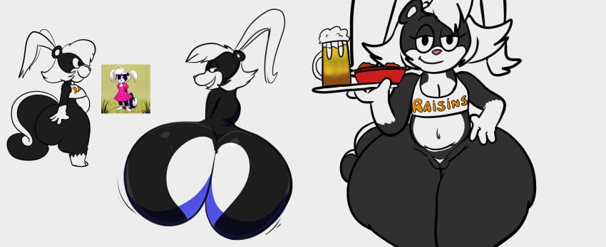 anthro anthro_female anthro_only ass big_ass big_butt booty butt chinacup cub fat_ass furry furry_female furry_only hips huge_ass looking_at_viewer looking_away orange_shorts plate raisins_(south_park) reference_image reference_inset shortstack skunk skunk_girl tabitha_(sabrina_online) tray wide_hips young young_female younger_female