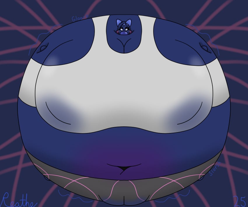 2025 absurd_res anthro belly berry_juice big_belly big_breasts big_cheeks big_nipples big_pussy black_bottomwear black_clothing black_pants black_sclera black_yoga_pants blowing_bubble_gum blue_background blue_body blue_ears blue_hair blueberry_juice bodily_fluids body_inflation bottomwear bra breasts bubble_gum camel_toe clothing colored deep_navel digital_media_(artwork) female front_view generation_4_pokemon genitals grey_bra grey_clothing grey_sports_bra grey_underwear gurgle_(sound_effect) hair hi_res huge_belly huge_breasts huge_cheeks huge_nipples hyper hyper_belly hyper_breasts hyper_genitalia hyper_inflation hyper_nipples hyper_pussy immobile inflation juice_(beverage) leaking_juice mammal motion_lines navel nintendo nipple_outline nipples onomatopoeia pachirisu pants pokemon pokemon_(species) purple_cheeks pussy reathe rodent sciurid shaded simple_background slorsh solo sound_effects spherical_inflation sports_bra stained_clothing susie_(reathe) swollen_cheeks text tight_clothing tree_squirrel underwear unusual_bodily_fluids white_eyes yoga_pants