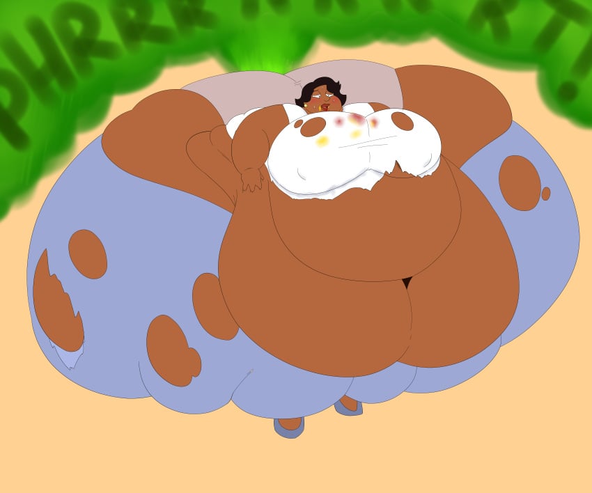 bloated_belly commissioner_upload donna_tubbs exposed_midriff exposed_panties family_guy farting female_only ginormous_ass huge_belly huge_thighs hyper_farting komakomaranger morbidly_obese obese_female slob stained_clothes sweaty tired_expression torn_clothing