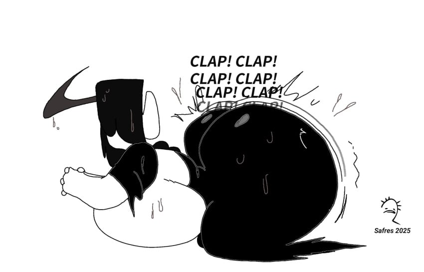 ass ass_focus big_ass big_breasts big_butt black_dress black_hair breasts clapping_ass clapping_cheeks female female_only gigantic_ass gigantic_breasts hands_clasped hips horn huge_ass huge_breasts huge_hips lady_of_the_lake_(safres_0) oc original original_character safres_0 shaking shaking_ass shaking_butt squished_breasts thick_thighs thighs thighs_bigger_than_head thighs_bigger_than_torso wet wet_body wet_skin wide_hips