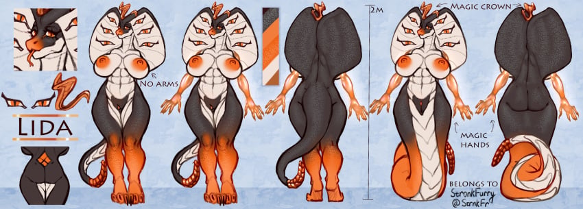 abs absurd_res anthro armless ass breasts cobra crown english_text female genitals headgear hi_res hood hybrid lida_(stronkfurry) magic magic_user nipples nude nude_anthro nude_female pit_viper pussy rattlesnake reptile scales scalie snake solo stronkfurry tail text thick_thighs tongue tongue_out viper