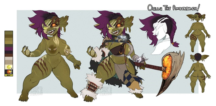 barefoot breasts character_sheet feet female goblin goblin_female green_skin monster monster_girl pubes pussy sweetburn