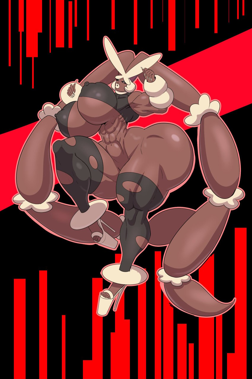 1girls annon bimbo female female_only gigantic_breasts high_heels hourglass_figure huge_breasts lopunny mega_evolution mega_lopunny pokemon solo solo_female wide_hips