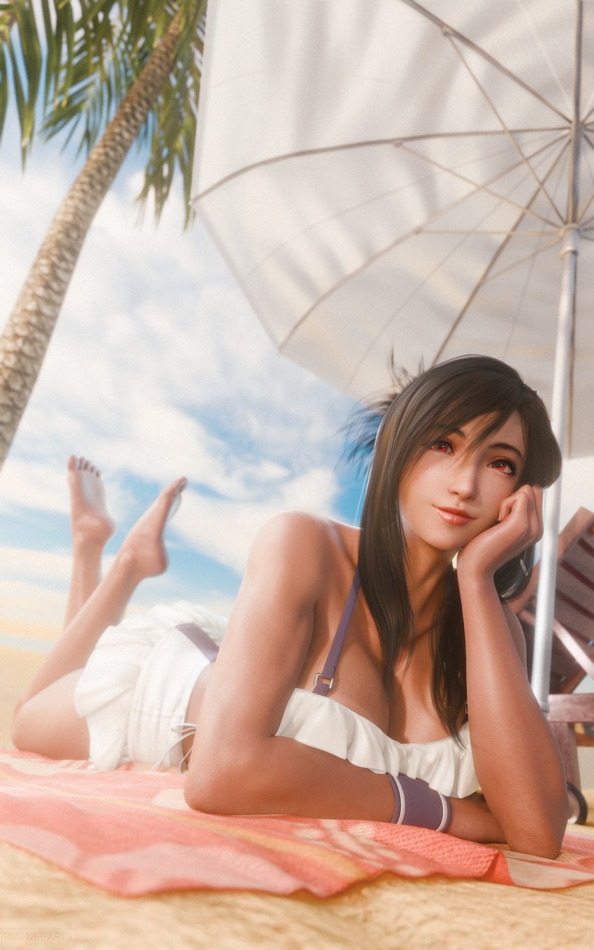 beach final_fantasy final_fantasy_vii final_fantasy_vii_remake ria-neearts tagme tifa_lockhart