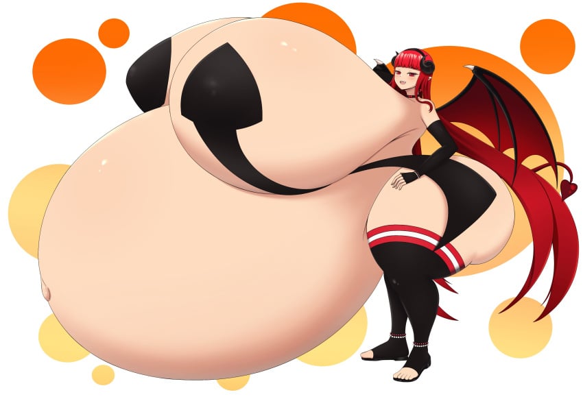 1girls artist_name bangs belly belly_bigger_than_body big_ass bloated_belly blush breasts breasts_bigger_than_head breasts_bigger_than_torso breasts_on_belly choker clothed clothing elbow_gloves fangs female female_focus gigantic_belly gigantic_breasts hairband horns huge_ass hyper hyper_belly hyper_breasts hyper_pregnancy long_hair original original_character pregnant pregnant_female ready_to_pop red_eyes red_hair round_belly simple_background someone_else's_oc standing succubus succubus_horns succubus_tail succubus_wings thighhighs timaeus wings