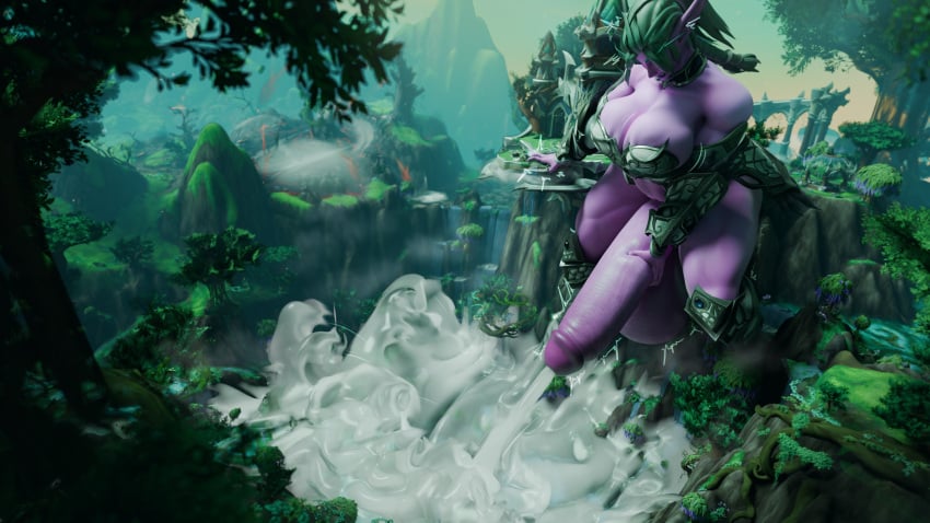 1futa 3d cum ejaculation futa_only futanari giantess gigantic_breasts gigantic_penis gigantic_testicles huge_balls huge_breasts hyper_penis solo solo_futa vanasmut world_of_warcraft ysera