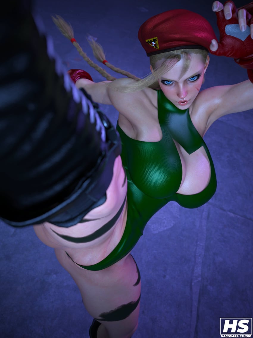 1girls 3d ass big_ass big_breasts blonde_hair blue_eyes boots cammy_white capcom hagiwara_studio leotard solo street_fighter street_fighter_6 tagme thick_thighs tight_clothing tight_fit