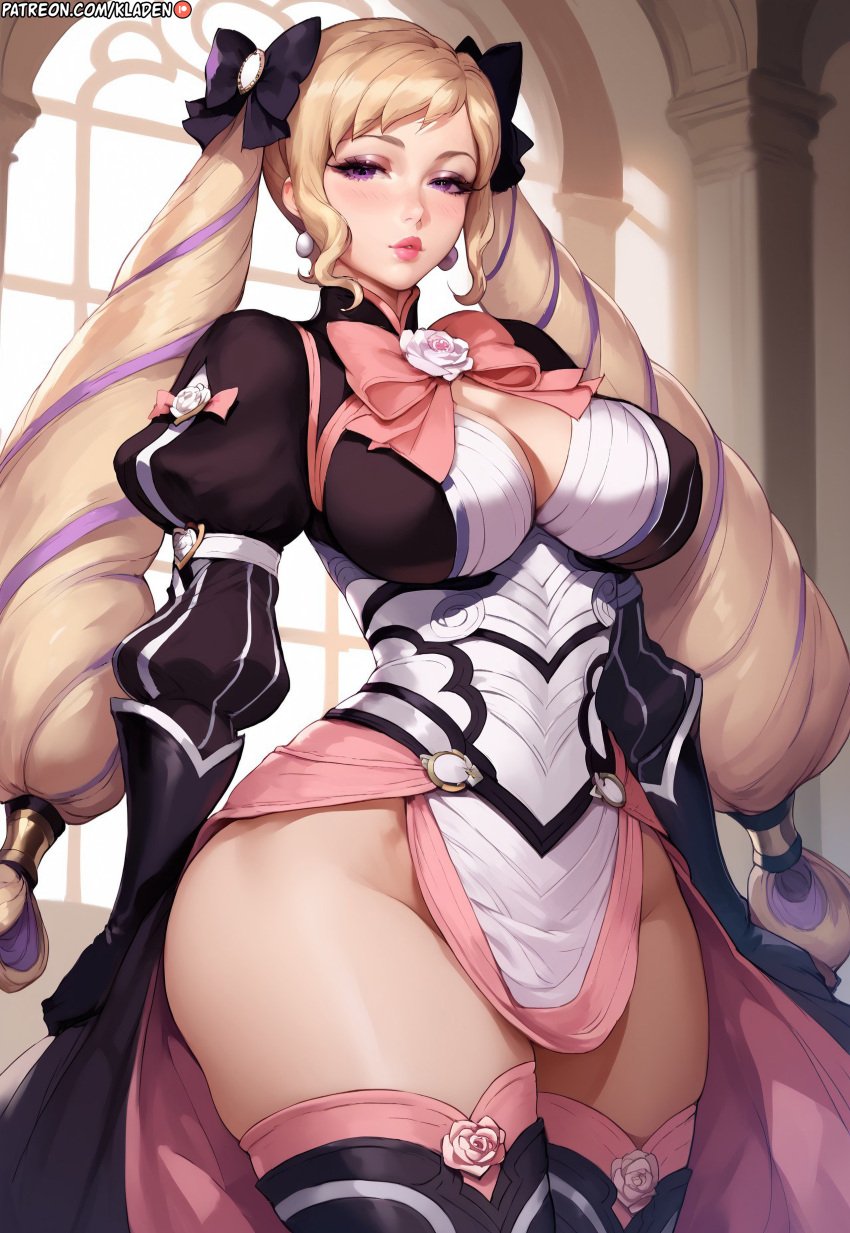 1girls ai_generated ass ass_bigger_than_head bare_thighs big_ass big_breasts big_butt big_hips big_thighs bimbo bimbo_body blonde_hair blush breast_focus breasts breasts_bigger_than_head busty cleavage closed_mouth clothing collarbone curvaceous curvy_body curvy_female curvy_figure curvy_hips dress elise_(fire_emblem) eyelashes female female_only fire_emblem fire_emblem_heroes fit_female front_view full_body gloves high_heels indoors inviting kladen kladenart large_ass large_breasts large_butt large_thighs light-skinned_female light_skin lipstick long_hair long_sleeves looking_at_viewer mature_woman milf mommy naughty_face naughty_smile no_panties no_sex presenting presenting_breasts puffy_lips purple_eyes revealing_clothes ribbon sagging_breasts seductive seductive_eyes seductive_look seductive_smile skimpy skimpy_clothes solo solo_female solo_focus stable_diffusion standing thighhighs thighs tight_fit twintails voluptuous voluptuous_female voluptuous_teen waist watermark wide_ass wide_hips wide_thighs wife zettai_ryouiki