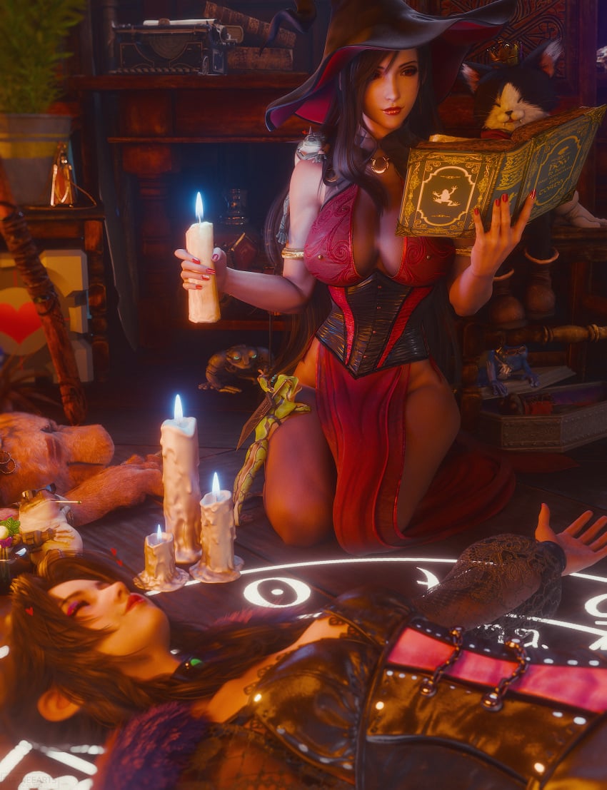 3d cosplay final_fantasy final_fantasy_vii final_fantasy_vii_remake ria-neearts tagme tifa_lockhart witch_costume witch_hat