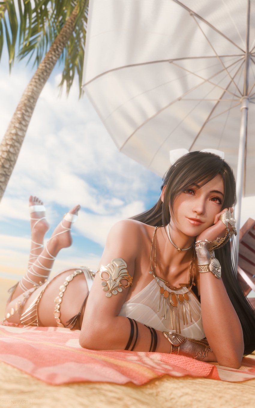 beach final_fantasy final_fantasy_vii final_fantasy_vii_remake ria-neearts tagme tifa_lockhart