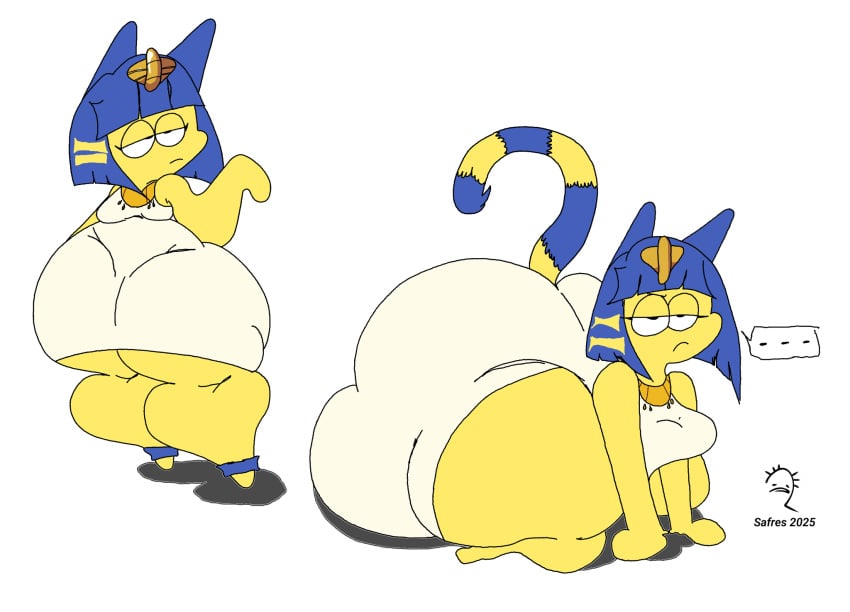 1girls animal_crossing ankha annoyed anthro anthro_female ass ass_focus back_view big_ass big_butt big_hips breasts cat_ears cat_tail catgirl dat_ass female female_only gigantic_ass hips hips_wider_than_shoulders huge_ass huge_butt huge_hips looking_at_viewer nekomimi nintendo safres_0 tail text text_bubble thick_ass voluptuous voluptuous_female white_dress wide_hips