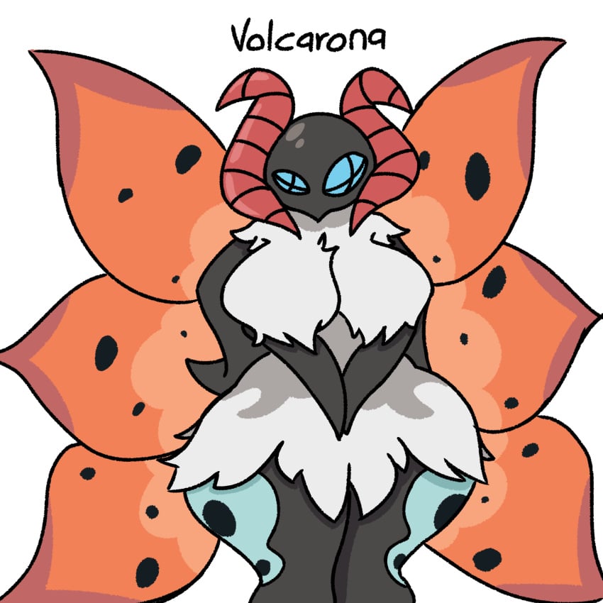 bug bug_girl bug_wings fluffy fluffy_chest komas97 moth pokemon pokemon_(species) thicc volcarona