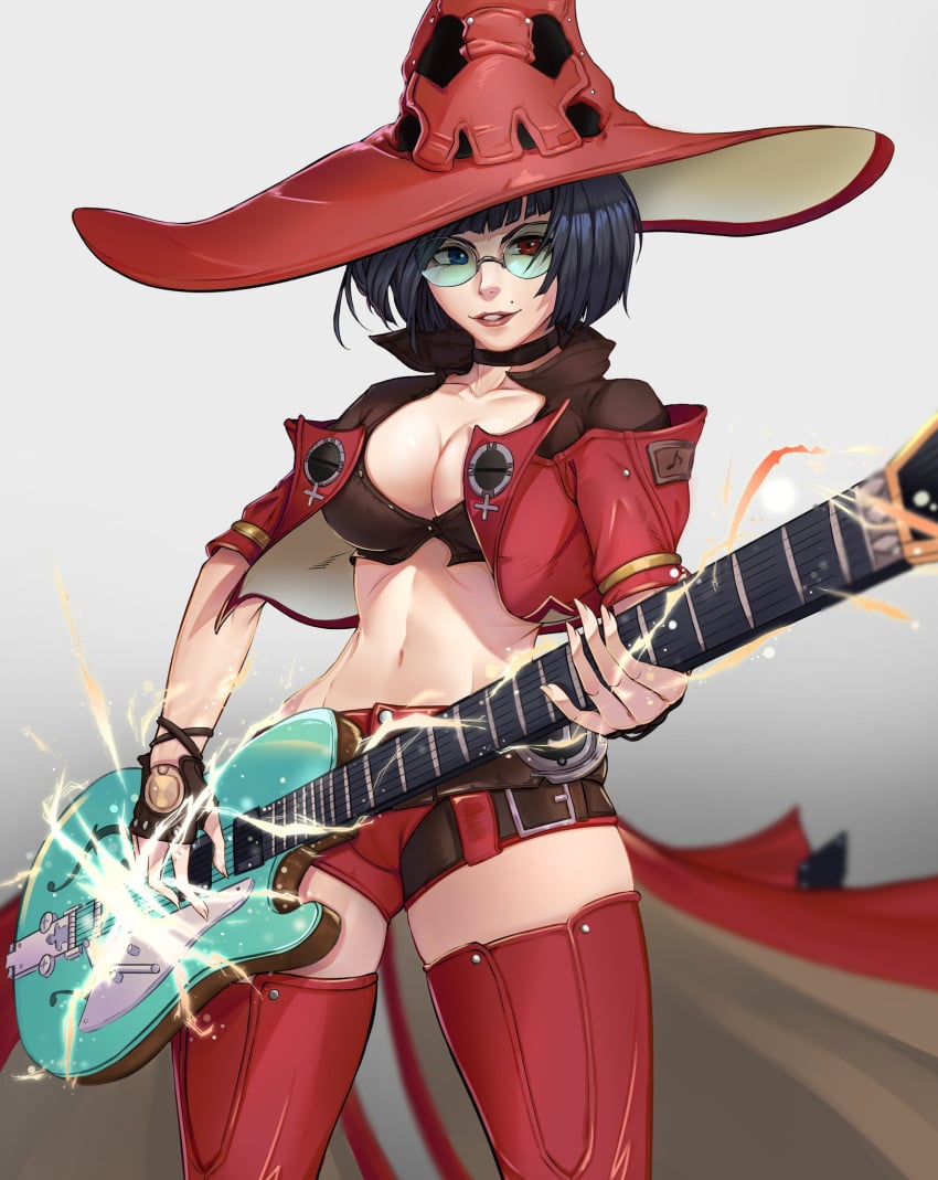 1girls 2021 arc_system_works blue_eyes breasts femme_fatale green-tinted_eyewear guilty_gear guilty_gear_strive guilty_gear_xrd guilty_gear_xx i-no light-skinned_female light_skin luxpineapple red_eyes sunglasses tinted_eyewear witch witch_hat