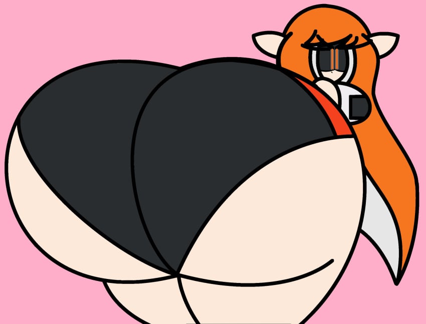 ass big_ass big_butt breasts butt female huge_ass huge_butt inkling_girl large_breasts long_hair nintendo orange_hair solo splatoon tagme the_starboy very_long_hair