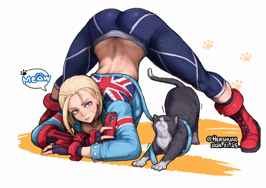 arched_back ass ass_up big_ass cammy_white feline hershuar jack-o_pose jackochallenge street_fighter street_fighter_6 thick_thighs