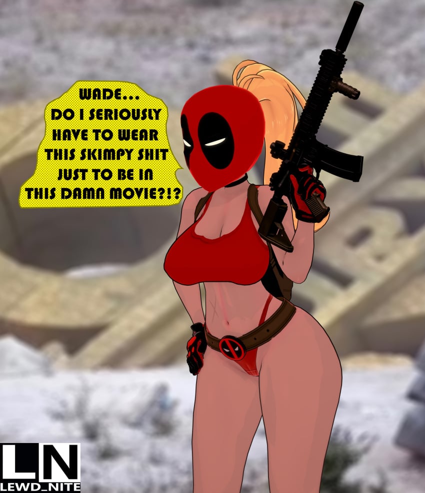 assault_rifle deadpool_&_wolverine_(2024) deadpool_corps gun lady_deadpool ladypool lewd_nite marvel marvel_cinematic_universe marvel_comics tagme wanda_wilson