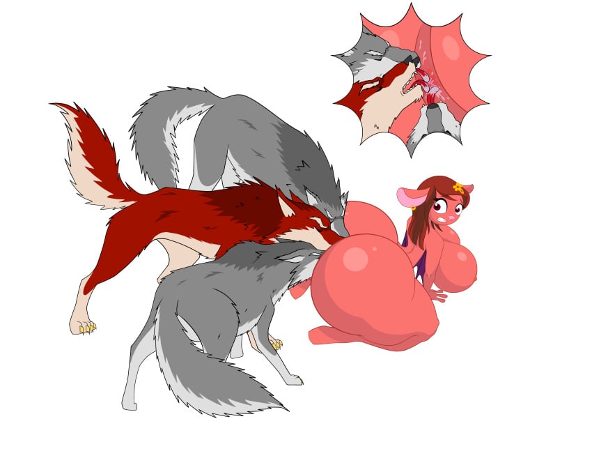 1girls anilingus ass ass_focus ass_lick ass_licking bat bat_ears bat_girl bat_pat bat_wings bent_over big_ass big_breasts big_legs breasts canid canine canis completely_nude completely_nude_female ear fear female female_only feral grayson_(artist) hair licking_ass looking_back naked naked_female natty_bat rimming rimming_female scared scared_expression scared_face triple_rimming wet_anus wet_ass wings wolf