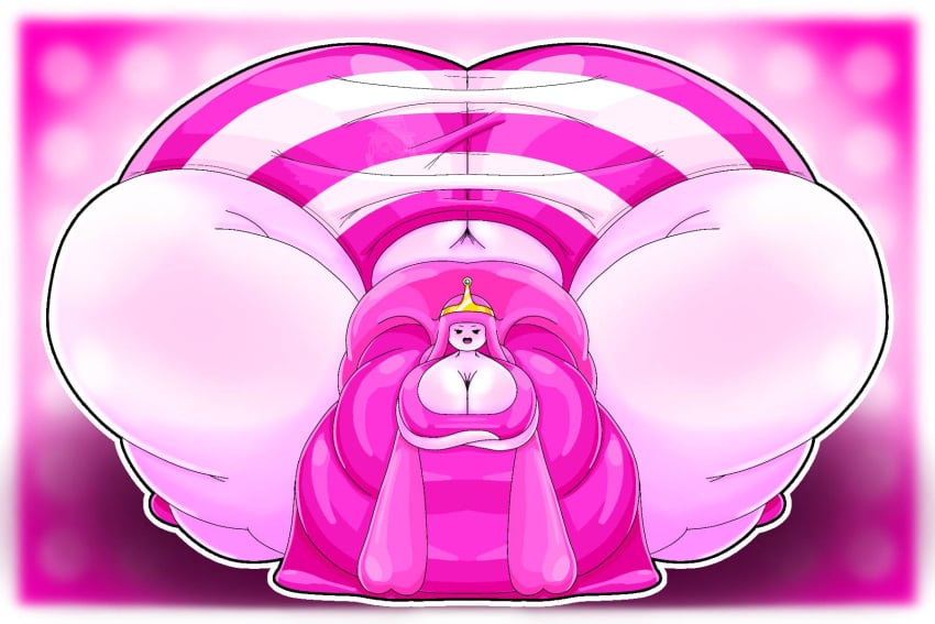 1girls adventure_time ass belly belly_on_ground breasts cartoon_network chubbyconnieart cleavage fat female female_focus female_only hips hyper hyper_ass large_ass large_breasts meat_wall_(body_type) obese obese_female overweight overweight_female panties pink_hair pink_skin princess princess_bubblegum stomach striped_panties thick_thighs thighs tiara underwear weights wide_hips