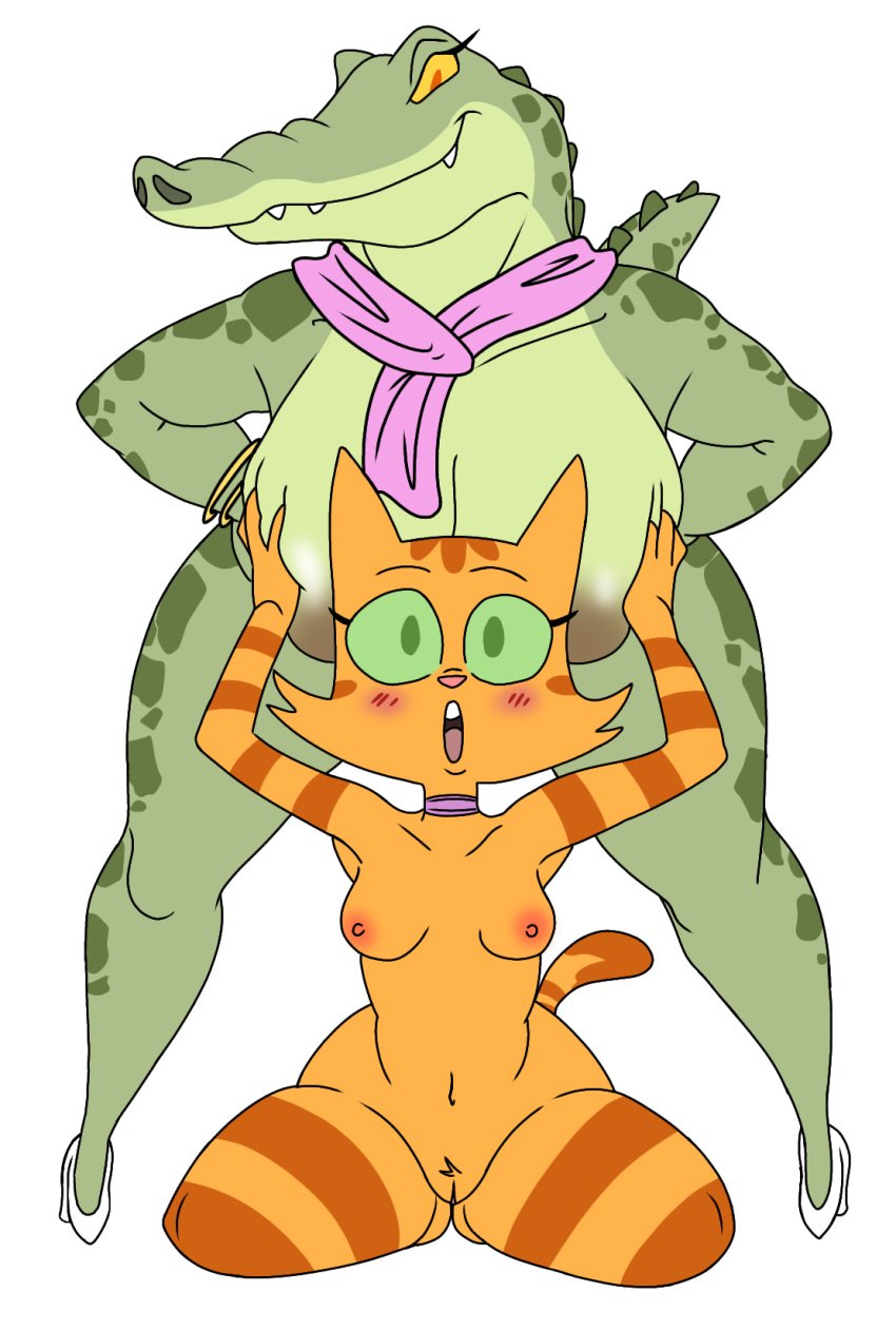 2023 :o alpha_channel anthro anthro_on_anthro areola arms_bent barely_visible_genitalia barely_visible_pussy big_areola big_breasts big_eyes biped black_eyebrows blush blush_lines breast_grab breast_size_difference breast_squish breasts breasts_apart brown_areola cheek_tuft choker choker_only closed_smile clothing collarbone color_edit colored crocodile crocodilian crotch_tuft curved_eyebrows curvy_figure dark_areola dark_nipples dbaru digital_drawing_(artwork) digital_media_(artwork) dipstick_tail domestic_cat duo eyebrows eyelashes facial_markings facial_tuft fangs felid feline felis female female/female fingers footwear fran_(litterbox_comics) front_view fur fur_tuft genitals glistening glistening_areola glistening_breasts green_body green_breasts green_eyes green_scales green_sclera green_tail hand_on_breast hands_on_hips hands_on_own_hips hanging_breasts head_markings hi_res high_heels huge_areola huge_breasts huge_hips huge_thighs humanoid_hands innie_pussy interspecies iris jewelry kneeling leaning leaning_forward light_areola light_body light_fur light_nipples light_scales light_stripes litterbox_comics long_eyelashes looking_at_another looking_at_partner looking_at_viewer looking_down looking_down_at_partner mammal markings mature_anthro mature_female mostly_nude mostly_nude_anthro mostly_nude_female mouth_closed nameless_character navel necklace necklace_only nipples no_pupils non-mammal_breasts nude nude_anthro nude_female open_mouth orange_breasts orange_ears orange_stripes orange_tail pink_areola pink_nipples pink_pussy pink_tongue plantigrade pointy_ears prick_ears purple_choker purple_jewelry purple_necklace purple_scarf pussy red_eyes reptile scales scalie scarf shocked shoes simple_background small_breasts smile snout spiked_tail spikes spikes_(anatomy) squish standing striped_body striped_face striped_fur striped_legs striped_markings striped_tail stripes tail tail_markings teeth thick_neck thick_thighs thin_eyebrows third-party_edit tongue transparent_background tuft voluptuous voluptuous_anthro voluptuous_female white_clothing white_footwear white_high_heels wide_eyed wide_hipped_anthro wide_hipped_female wide_hips wide_stance yellow_sclera