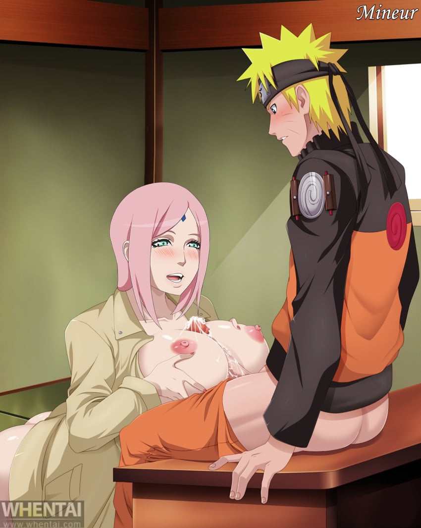 alternate_hairstyle aqua_eyes ass big_ass big_breasts blonde_hair blush boruto:_naruto_next_generations breasts cyberunique edit ejaculation female hand_on_breast lipstick looking_down male mineur nails naruto naruto_shippuden ninja nipples no_bra no_panties open_clothes open_mouth paizuri penis pink_hair pink_lipstick sakura_haruno shiny shiny_skin short_hair sitting table uzumaki_naruto whentai