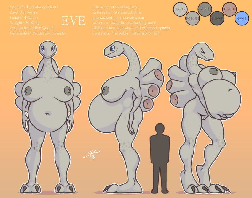 alien anthro breasts english_text eve_(spotty_the_cheetah) female furry gunman_chronicles model_sheet nipples pregnant pussy scalie spotty_the_cheetah text toobalaunchalecti