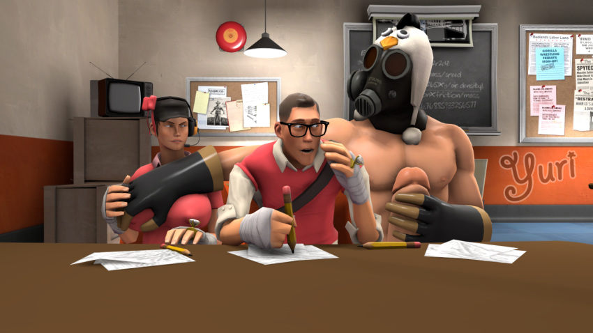 2016 3d erection huge_cock male muscle penis pyro scout source_filmmaker team_fortress team_fortress_2 yuri_mitsu_(artist)