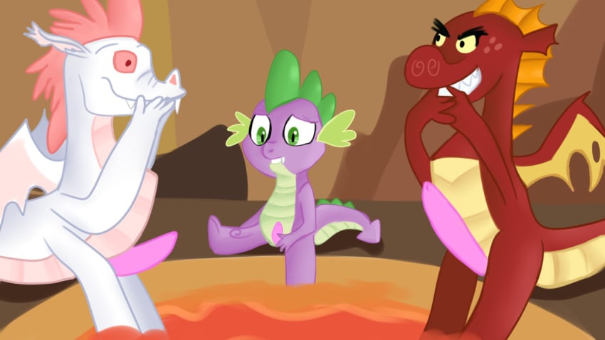 fizzle_(mlp) friendship_is_magic garble_(mlp) jbond male_only my_little_pony penis smooth_skin spike_(mlp) young