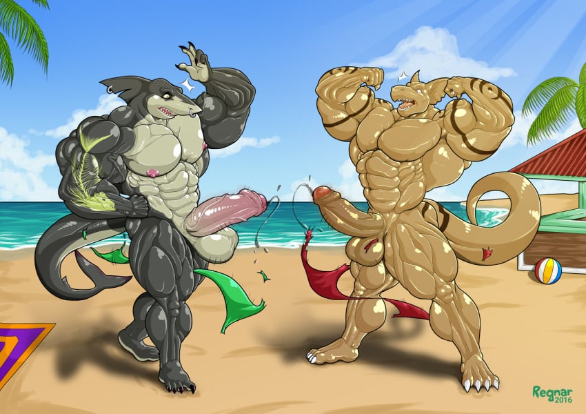 2016 2boys 4_toes 5_fingers abs anthro armpits balls beach biceps big_balls big_muscles big_penis clothing cum cum_on_penis dragon duo facial_piercing fangs fin fish flexing huge_muscles invalid_tag male male_only marine muscular muscular_male nipples nose_piercing nude open_mouth parasol pecs penis piercing regnar reptile romantic_couple sand scalie seaside shark speedo surprised swimsuit tattoo teeth tephros thick_penis thick_thighs torn_clothing vein veiny_muscles veiny_penis wardrobe_malfunction water yaoi