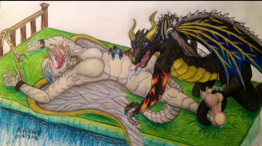 aeveirra bondage dragon duo feet female furry licking screaming tickle_torture tickling traditional white_skin