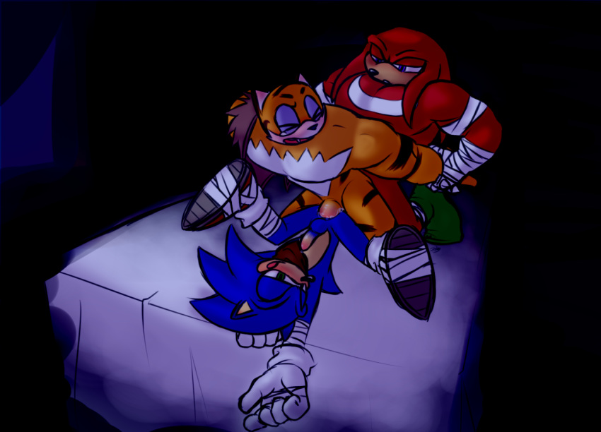 3boys anal balls blue_fur furry hedgehog knuckles_the_echidna male_only mammal penis rolz sonic_(series) sonic_boom sonic_the_hedgehog tagme threesome tommy_thunder yaoi