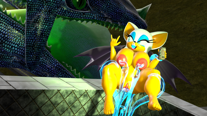 3d 3d_model anthro ass big_breasts breasts chaos_(sonic) erect_nipples female furry huge_breasts mammal mobian mobian_(species) mobian_bat nipples perfect_chaos rouge_the_bat sega sonic_(series) sonic_adventure_2 sonic_the_hedgehog_(series) tenao tentacles