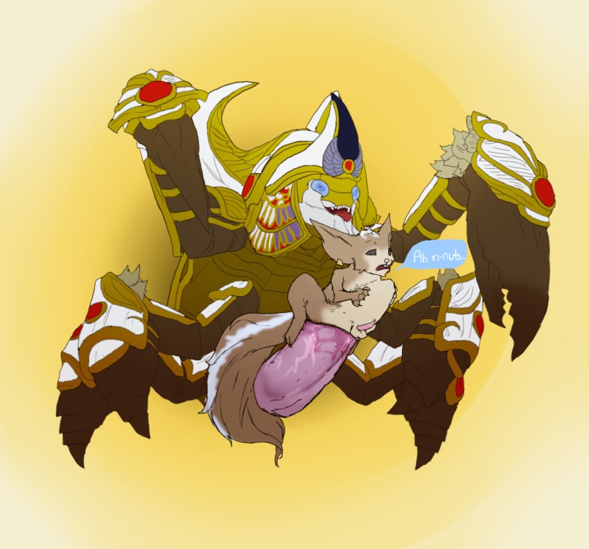 animal_genitalia arthropod beetle big_dom_small_sub big_penis deity feral gay huge_cock insects khepri_(smite) male_only male_penetrated mammal olethros pectoral_bulge penetration penis ratatoskr_(smite) ridiculous_fit rodent size_difference smite squirrel stomach_bulge