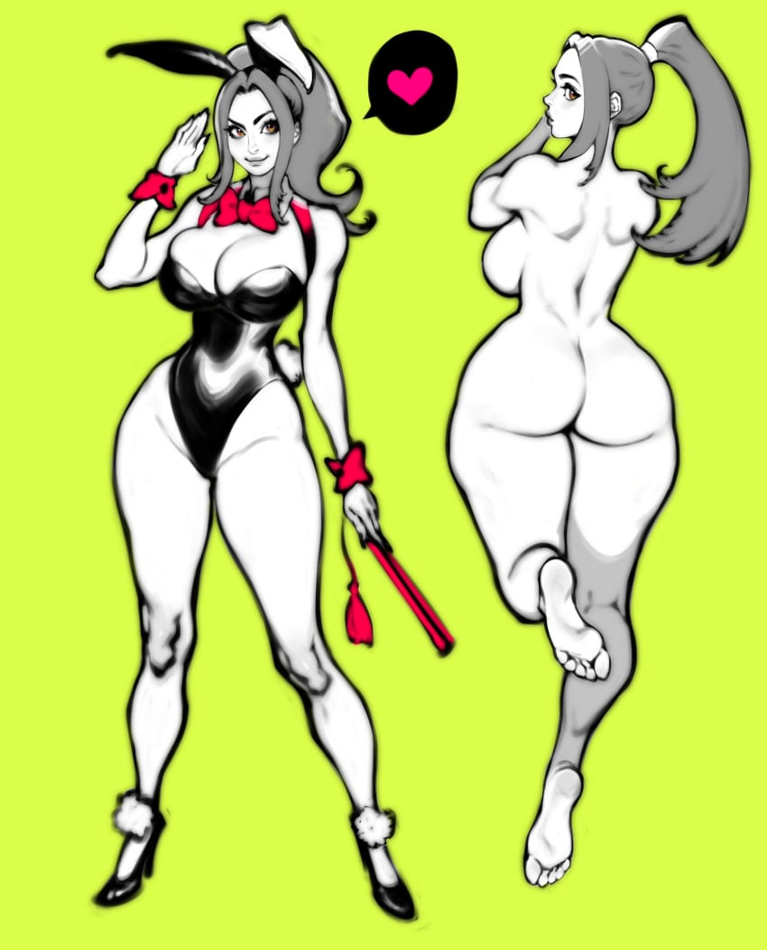 ass big_ass breasts bunny_ears bunny_girl bunnysuit large_breasts lying lying_on_stomach mai_shiranui snk the_king_of_fighters zelus