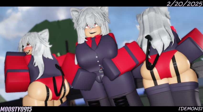 2025 3d 3girls ass ass_focus belt belt_buckle blush blushing_at_viewer boots booty cameltoe cameltoe_leggings cerberus_(helltaker) clothed dated demon demon_girl demon_tail devil_tail discord_tag ear edit edited english_text fangs fangs_out female female_focus female_only fuck_me_eyes half_clothed half_naked half_naked_female helltaker laces leggings letterbox letterboxed light_blush lingerie lingerie_panties lingerie_under_clothes long_hair long_hair_female looking_at_viewer moosty oerba_yun_fang pale-skinned_female pale_skin panties pants panty pussy_bulge red_clothing red_eye red_eyes roblox robloxian self_upload smiling smiling_at_viewer smirking suggestive suggestive_look tail text tie vest watermark white_ears white_hair