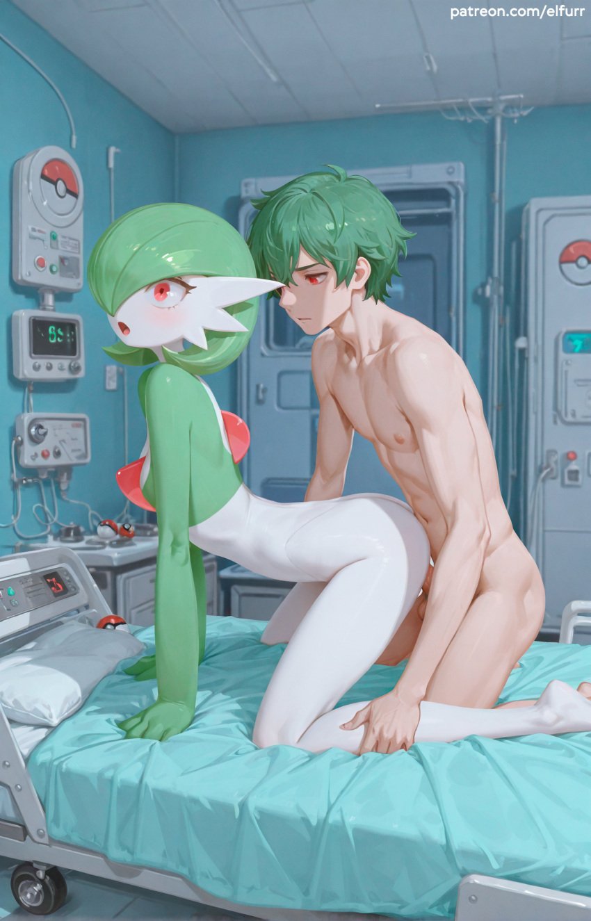 1boy1girl ai_generated anime digitalart doggy_style doggystyle fanart flatcolor gardevoir pokemon pokemontrainer pussy sexy_girl