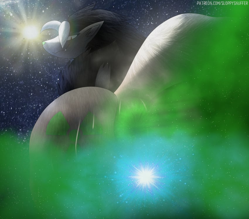 ambiguous_gender anus ass big_anus big_butt biohazard_symbol canid canine digital_media_(artwork) fan_character fart fart_cloud fart_fetish farting_on_face fur galaxy generation_5_pokemon giga_macro green_anus hair hazard_symbol hi_res huge_butt looking_back macro mammal nintendo pokemon pokemon_(species) presenting radioactive rear_view sloppysnuffer smile solo space ssj4zoroark star symbol tail universe zoroark
