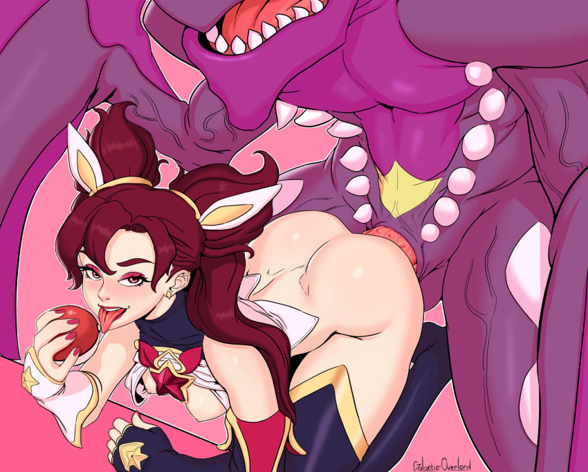 1boy 1girls absurdres ass bent_over black_legwear bottomless breasts crossover dracophilia dragon eyelashes eyeshadow fangs female female_human femsub galactic_overlord garchomp gloves highres human interspecies jinx_(league_of_legends) league_of_legends looking_at_viewer magical_girl makeup male male/female male_mega_garchomp male_pokemon male_pokemon/female_human maledom mega_evolution mega_garchomp nail_polish naughty_face nipples open_mouth penis pink_background pink_nails poke_ball pokemon pokemon_(species) pokephilia red_eyes red_hair shiny_pokemon simple_background spikes star_guardian star_guardian_jinx star_guardian_series straight thighhighs tied_hair tongue tongue_out twintails vaginal_penetration veins zoophilia