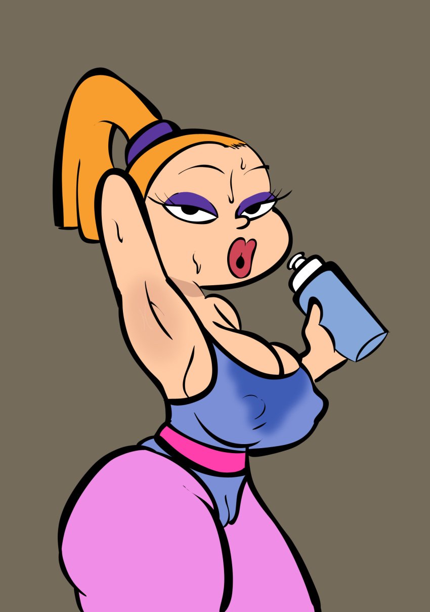 big_breasts charlotte_pickles color color_edit colored colored_sketch colorshun lipstick mature_female mature_woman milf mother nickelodeon red_lipstick rugrats sweat sweaty_body takeshi1000