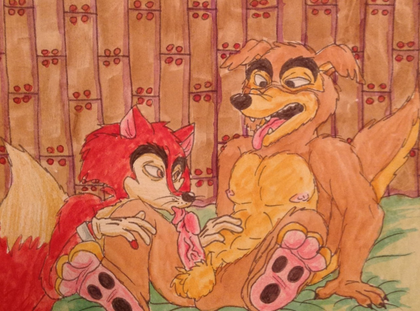 2boys bed crossover disney don_karnage gay honest_john j._worthington_foulfellow male male_only penis penis_lick pinocchio puku83 talespin testicles walt_disney yaoi