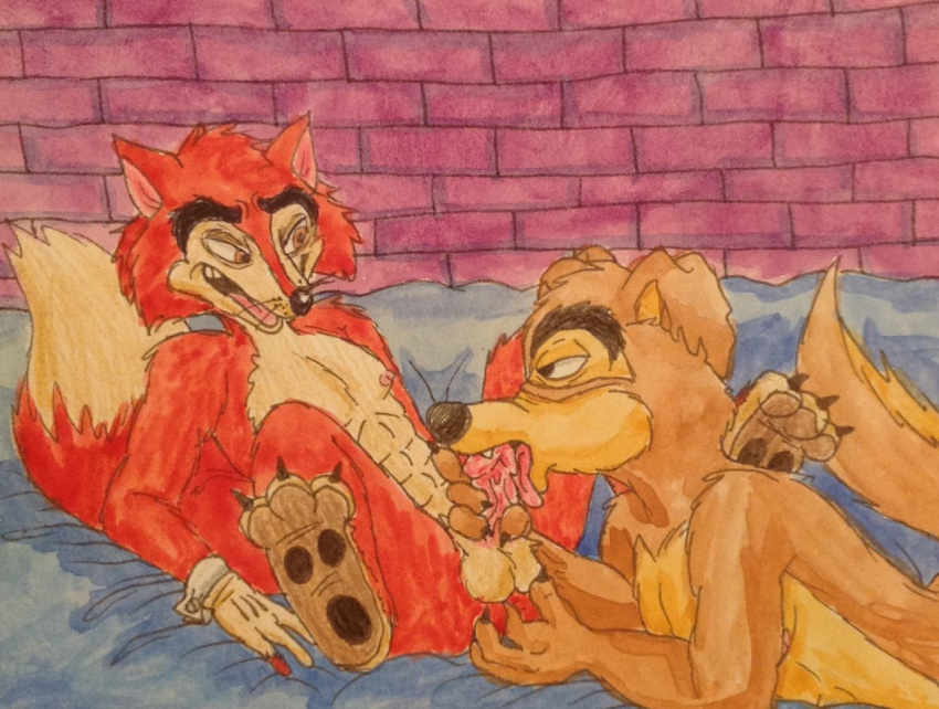 2boys blowjob brick_wall crossover disney don_karnage finger_in_anus finger_in_ass gay honest_john j._worthington_foulfellow male male_only penis pinocchio puku83 talespin testicles walt_disney yaoi