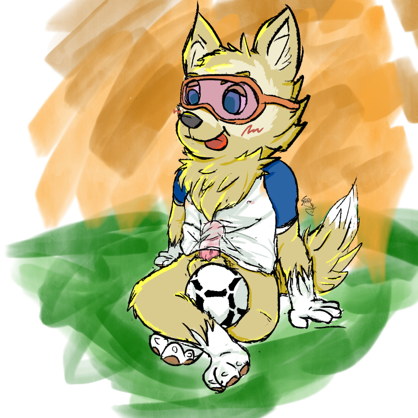 anthro ball fur invalid_tag male nipples paws penis t-shirt-meme tongue yaoi zabivaka